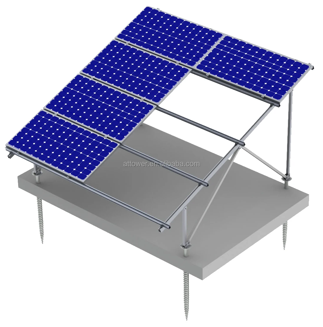 Braced Mowntio Panel Solar To Metel Alwminiwm Rhychog