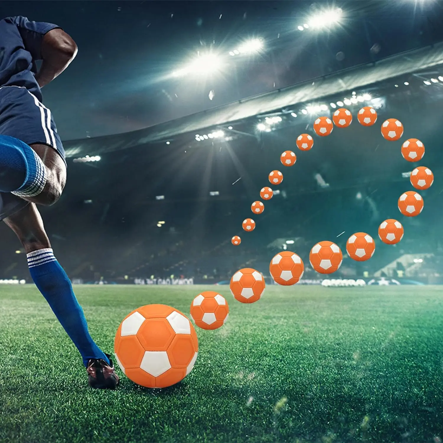 APOMOONS Football Curve Ball With Small Pump, Size 4, Curve Ball 22 Cm Footballs For Indoor And Outdoor Use, EVA Rubber Football Ball, Gift For Boys Girls From 5 6 7 Years