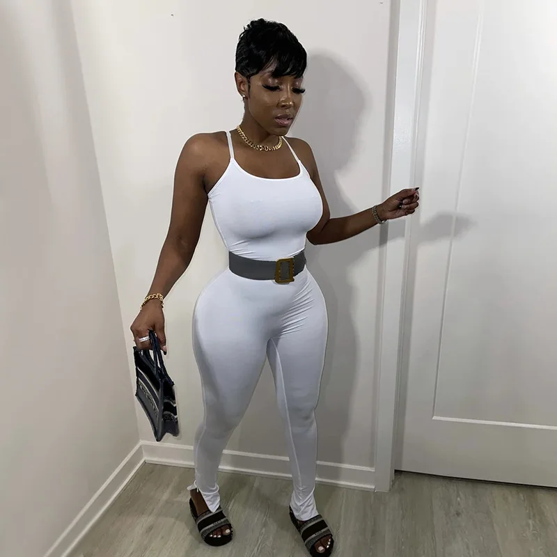 2025 Spring Summer Women Jumpsuits Custom Logo Solid Color Workout Jumpsuit Bodycon One Piece Women Clothing