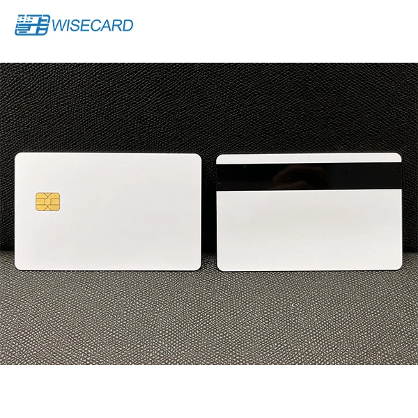Wisecard CIU9872B HiCo 2 Track Business Card 13.56MHz Silver PVC EMV Chip NFC Visa MasterCard Application Magstripe Blank Cards