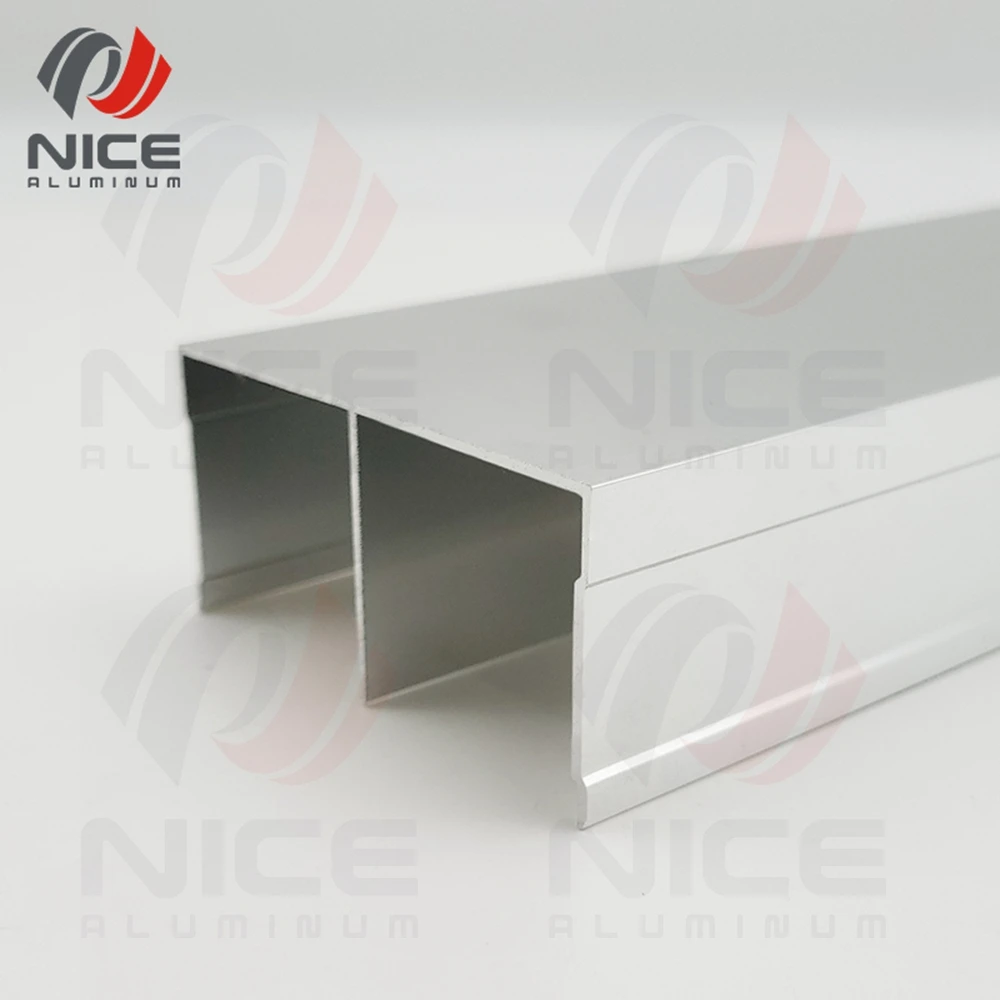 Fancy Aluminium Profile Sliding Wardrobe Door For Wood And Glass Silver ...