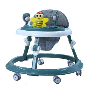 Multifunctional 3-in-1 Plastic round Toddler Baby Walker Foldable and Music-Playing for Girls' Learning and Play