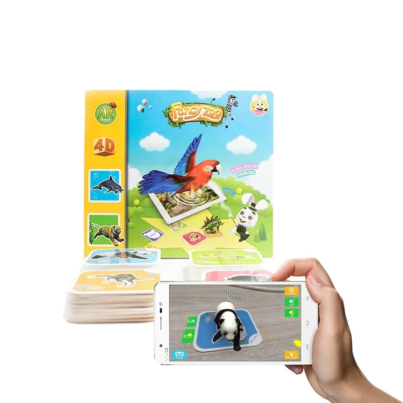 2024 New Products Fancy Zoo 3D Ar Toys Educational Reality Cognitive Toy 4D AR Card Game Machine for Kids