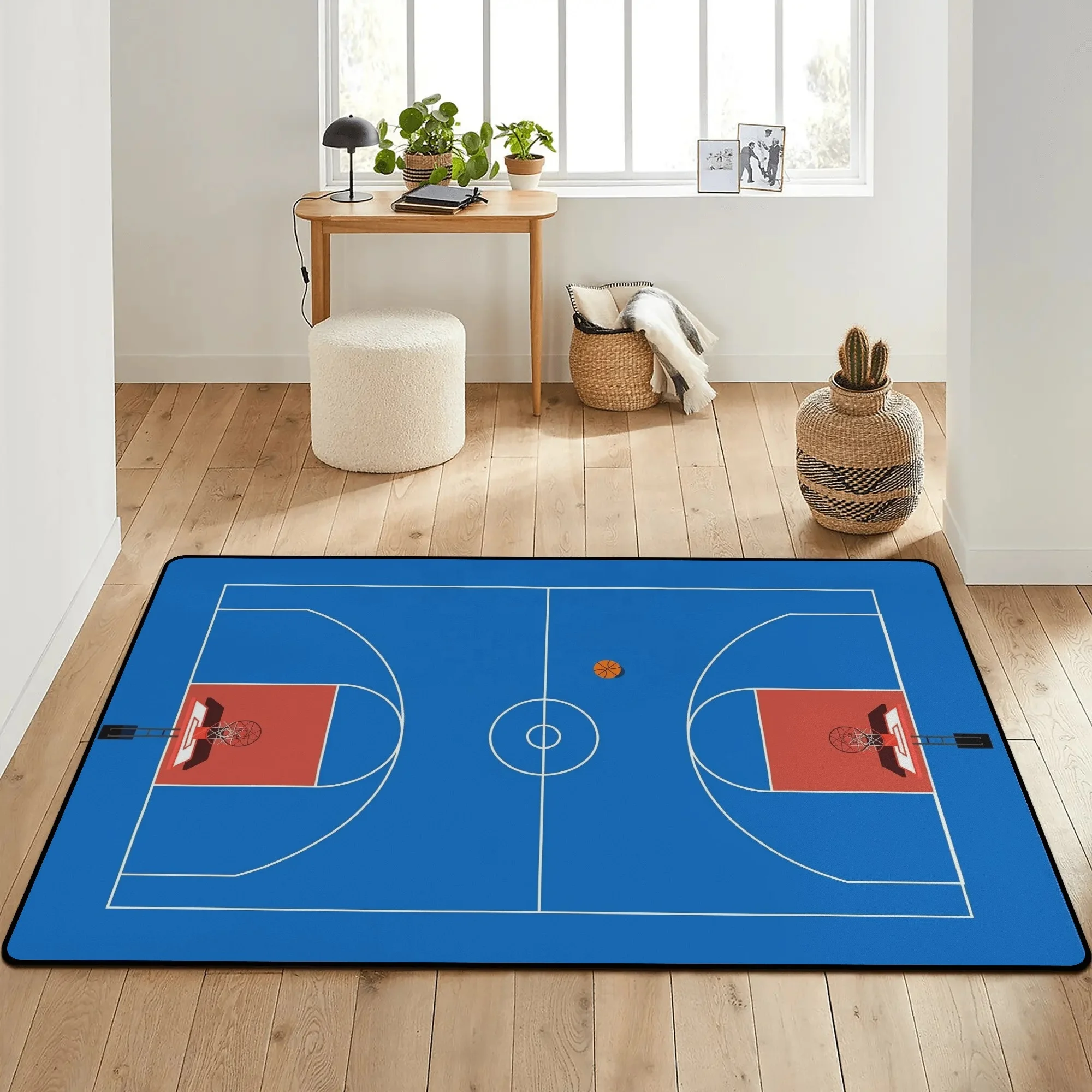Los Angeles Custom All Stars Basketball Sports Logo Area Rug Carpets Funny Basketball Court Living Room Floor Rugs