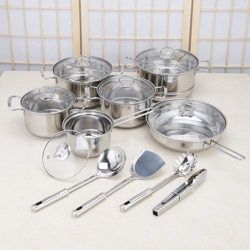 18Pcs Ceramic Cookware Set Home Kitchen Pots and Pans Non-Stick Set With  Lid