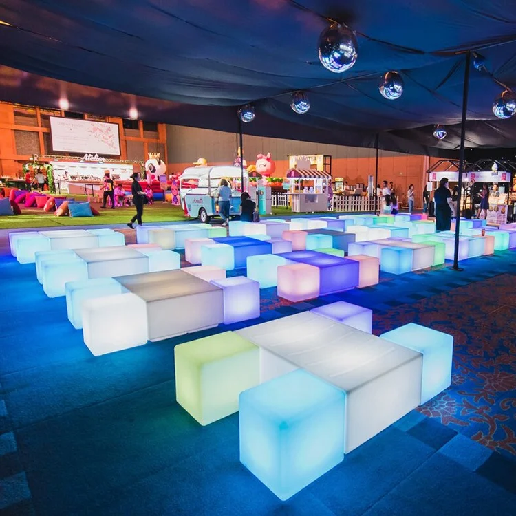 DMX Control Glowing Cubes Lighting Cube LED Furniture