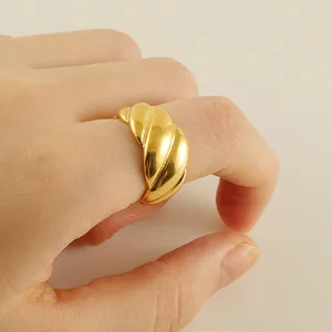 Fashion Stainless Steel Gold Plated Geometric Ring Children's Personality Trend Opening Adjustable Ring
