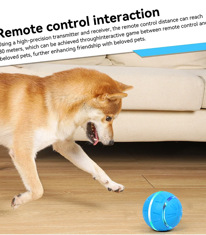 DOUGEZ Pet Electric Toy Ball Bite Resistant Teaser Dog Flash Ball Remote Control Intelligent USB Charging Toy Cat Toy supplier