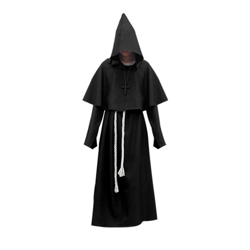 Halloween Costume Medieval Monk Robe Monk Outfit Wizard Priest Cosplay