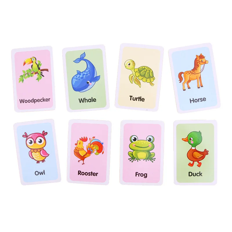 Children's Enlightenment Educational Card Literacy Literacy Animal Clock Alphabet English Flash Cards Toddler Early Learning