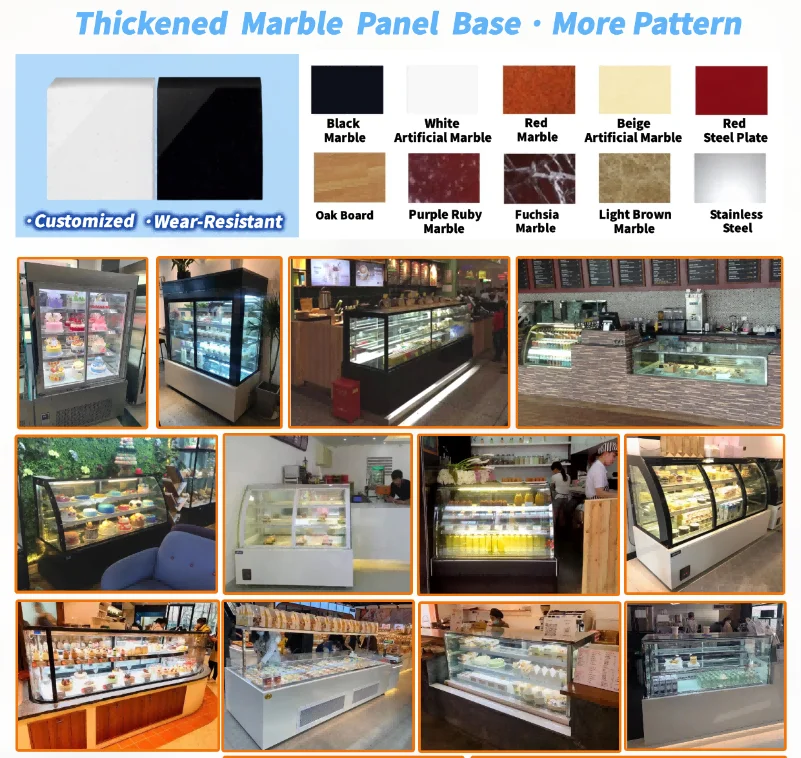 Corner Curved Vitrine square Cake Table Top Cafe Cheese Pastry Produce Lights 160l Inverter Promotional Display Dessert Chiller