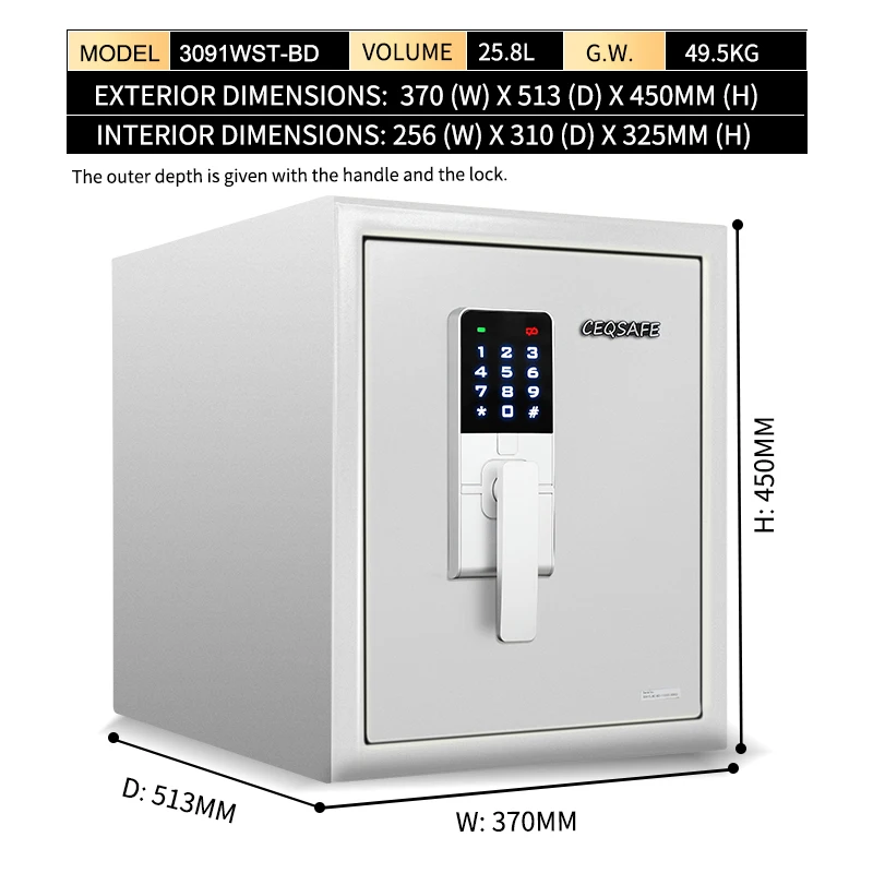 CEQSAFE Smart Safe Box Safe Deposit Box Electronic Digital Safe Fire Resistant Safe manufacture