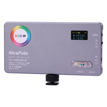 TC-158RGB.W NiceFoto 10W RGB LED Video Light Built-in Rechargeable Battery Camera Video Fill Light detail image