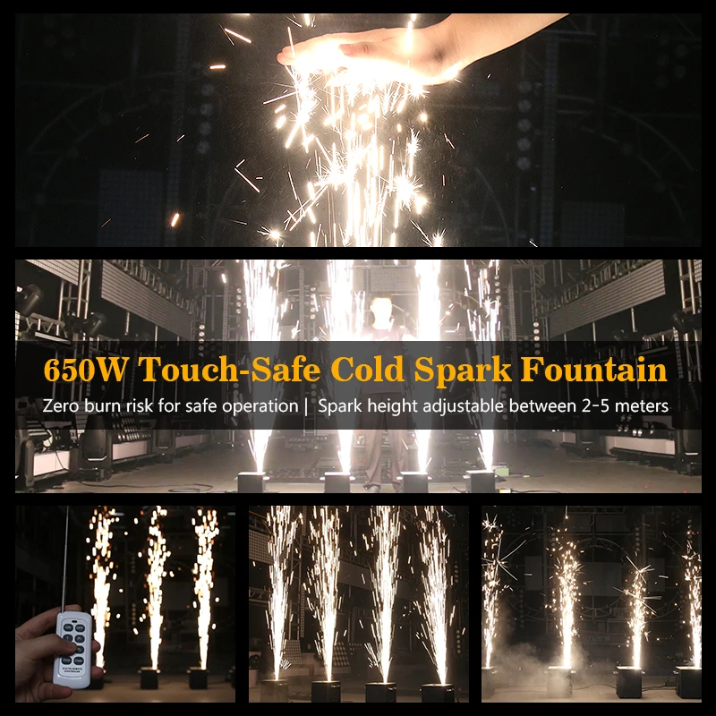 2pcs Cold Sparkler Machine for Weddings & Events - DMX Control
