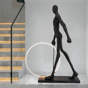High Quality Hotel Creative Luxury Nordic Corner Minimalist Designer Standing Light Modern Art Decoration Led Floor Lamp