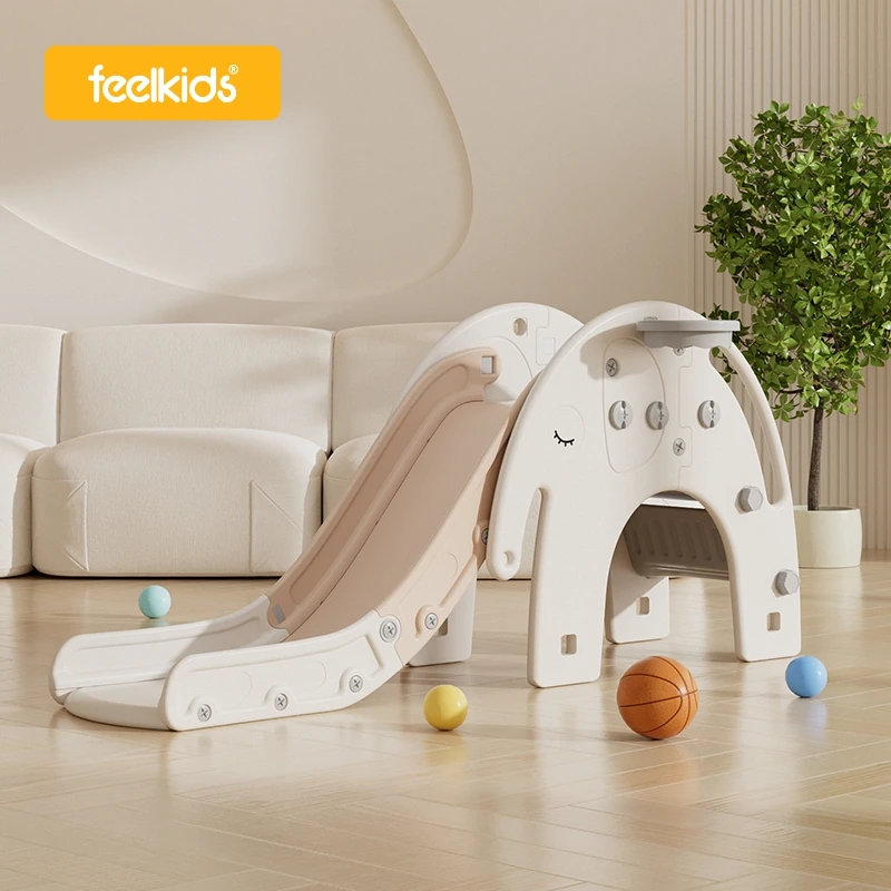 product feelkids  indoor play house kids playroom playground equipment baby  plastic slides for children sliding toys-1