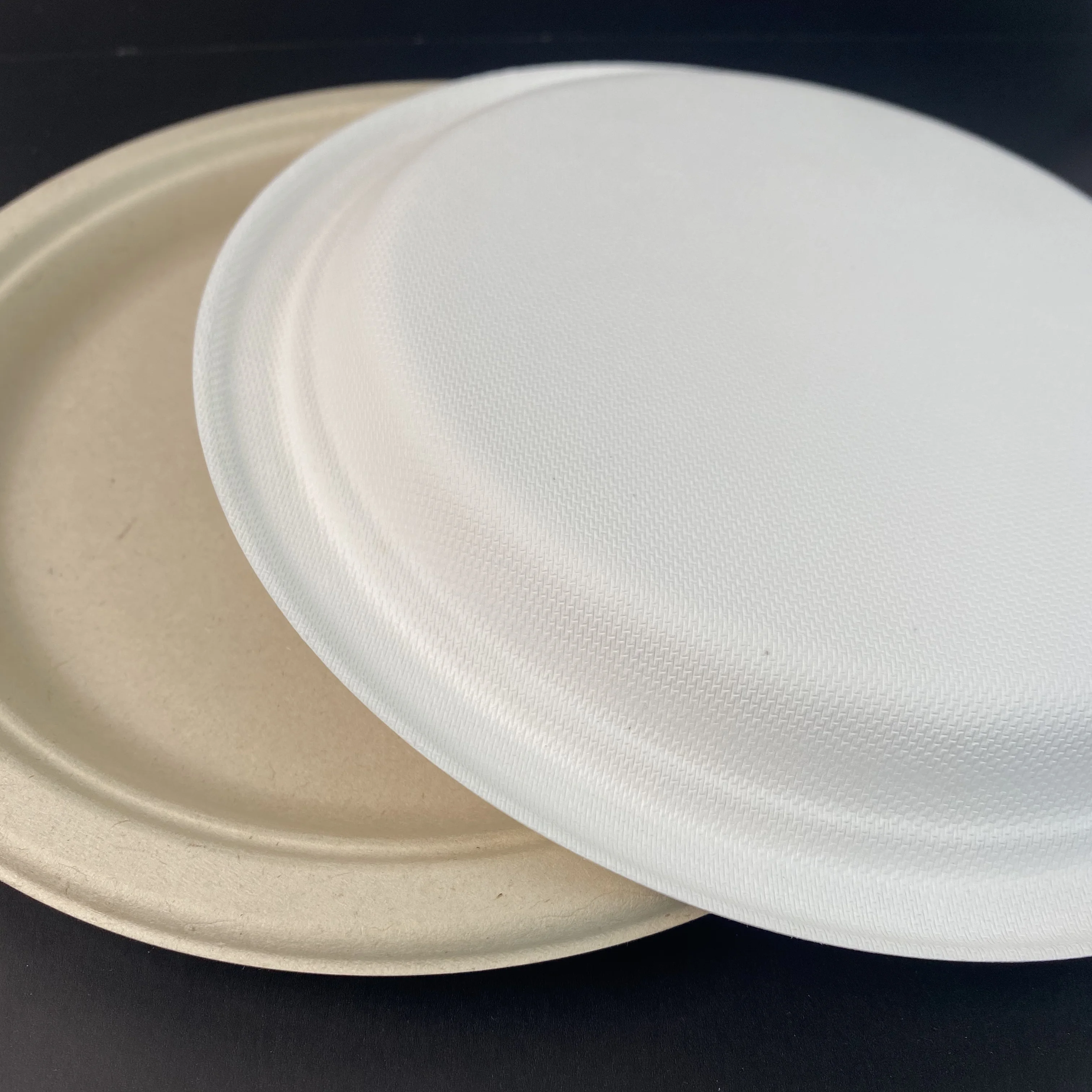 wholesale hot sale 9 inch round plate compostable sugarcane pulp