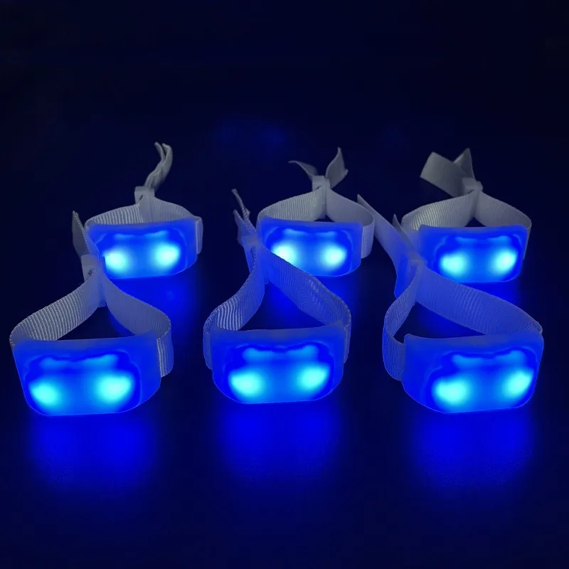 Custom Rubber Xyloband Sound Activated Light Wristbands DMX Remote Activated LED Zone for Party Concert Promotion