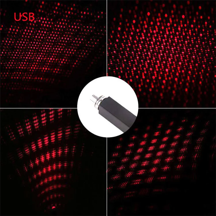 Multiple Lighting Effects Red Decor Romantic Car Roof Ceiling Starry Sky Usb Led Night Light