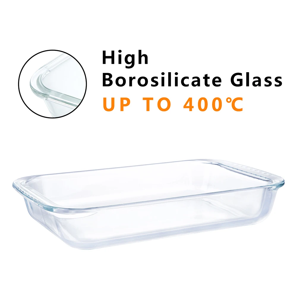 Square Turkey Roasting Pan Borosilicate Glass Microwave Cookware Dish