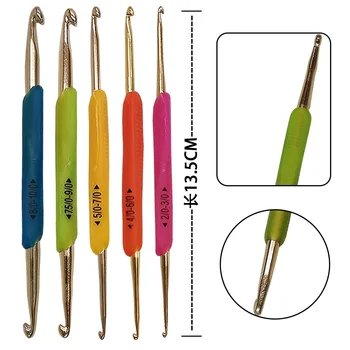 factory direct colorful  plastic aluminum  gold  double-ended crochet Hook