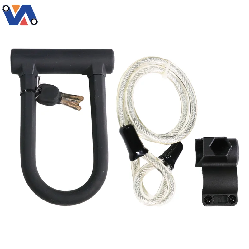 New Image Peças para Bicicletas Trava em U para Bicicleta de Ciclismo MTB Durável Portátil Cabo para Bicicleta de Estrada Trava de Segurança para Motocicleta Trava em U
