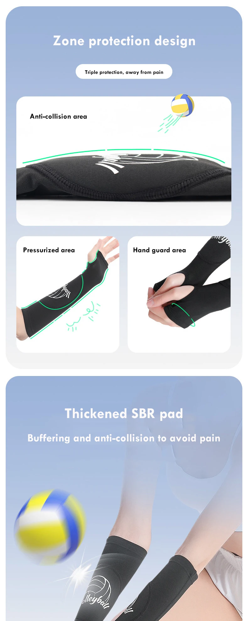 Anti Collision Pressurized Forearm Pad Volleyball Arm Compression