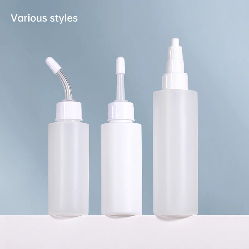 Empty 60ml 100ml Squeeze Cylinder Shape Hdpe Ear Cleaning Liquid Bottle With Silicone Needle Tip Applicator Pet Care Use Bottle