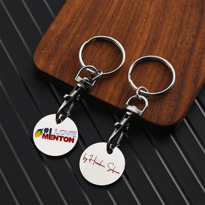 Locker Custom Design Metal Supermarket Trolly Coin Token Chip Keyring Shopping Cart Keychain_voghion.com