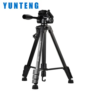 YUNTENG VCT-668 VCT-590 148cm Aluminum 3 Way Head Professional Tripod Stand for Video Camera DSLR with Quick-release Plate