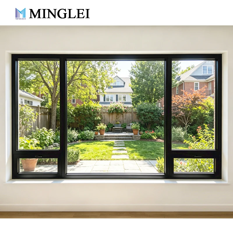 نوافذ أوروبية موفرة للطاقة، مزودة بزجاج ثلاثي الطبقات، معتمدة من NFRC، ونوافذ ألمنيوم قابلة للإمالة ذات عزل حراري