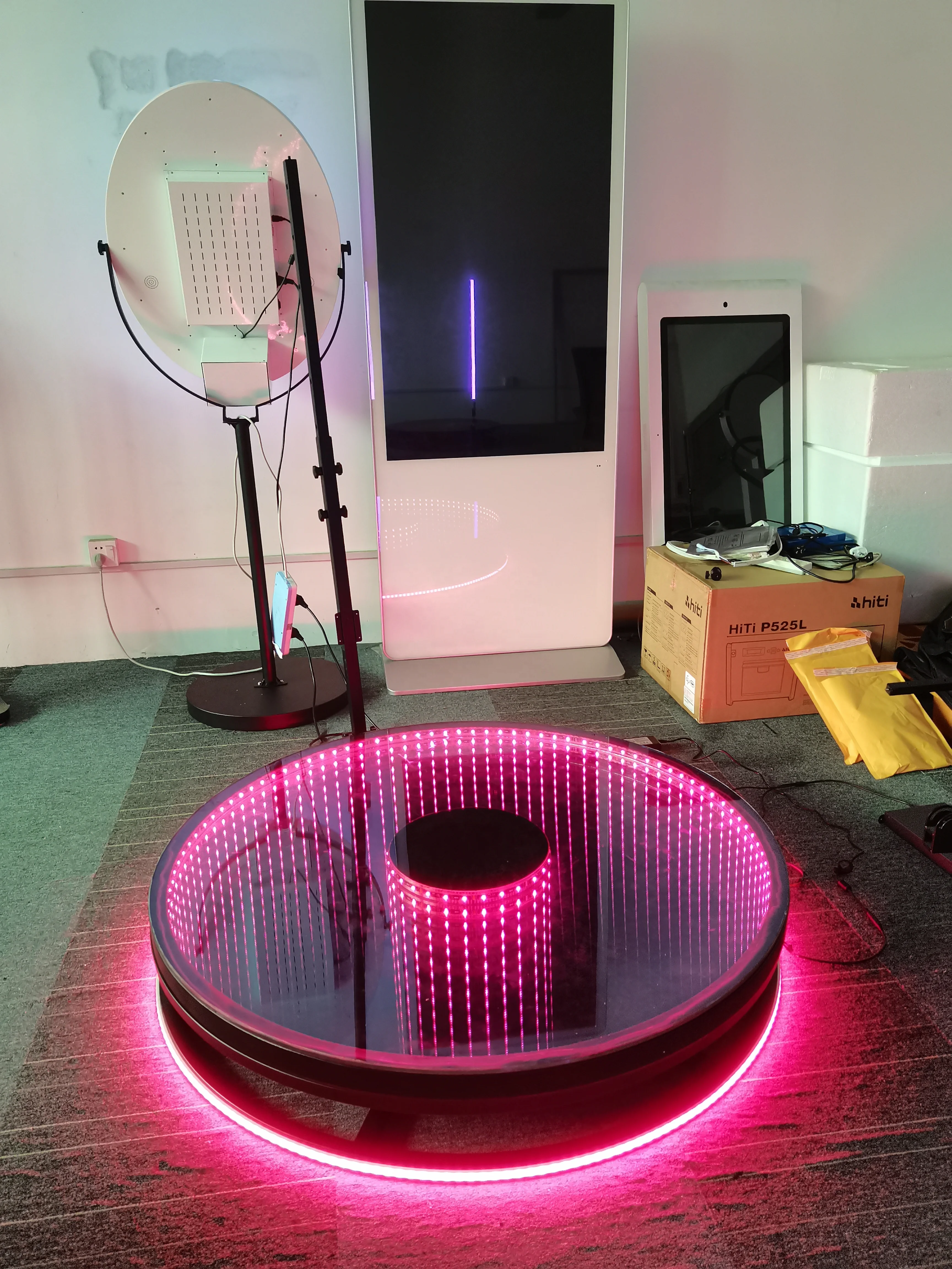 3D бездны светодиодный RGB закаленное стекло 360 автоматический фотостенд киоск видео стенд 360 селфи фото стенд оборудование