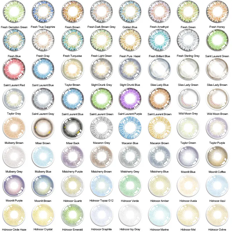 wholesale yearly cat eye crazy lens luxurious contact lens case sweety topaz