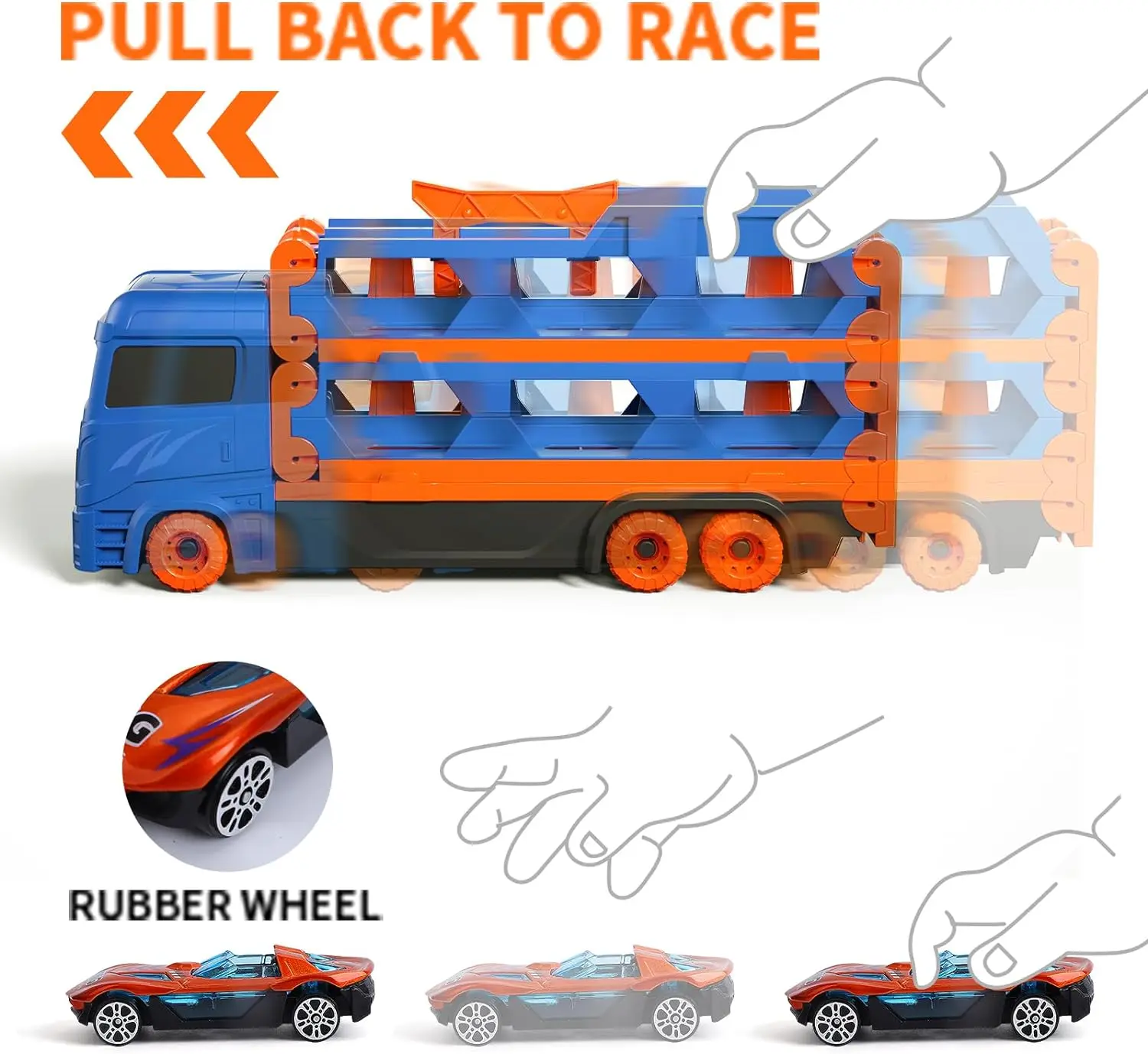 Custom Ejection Fold Transportation Storage Container 3 Layer Truck Model Car Mini Vehicle for Kids Diecast Toys