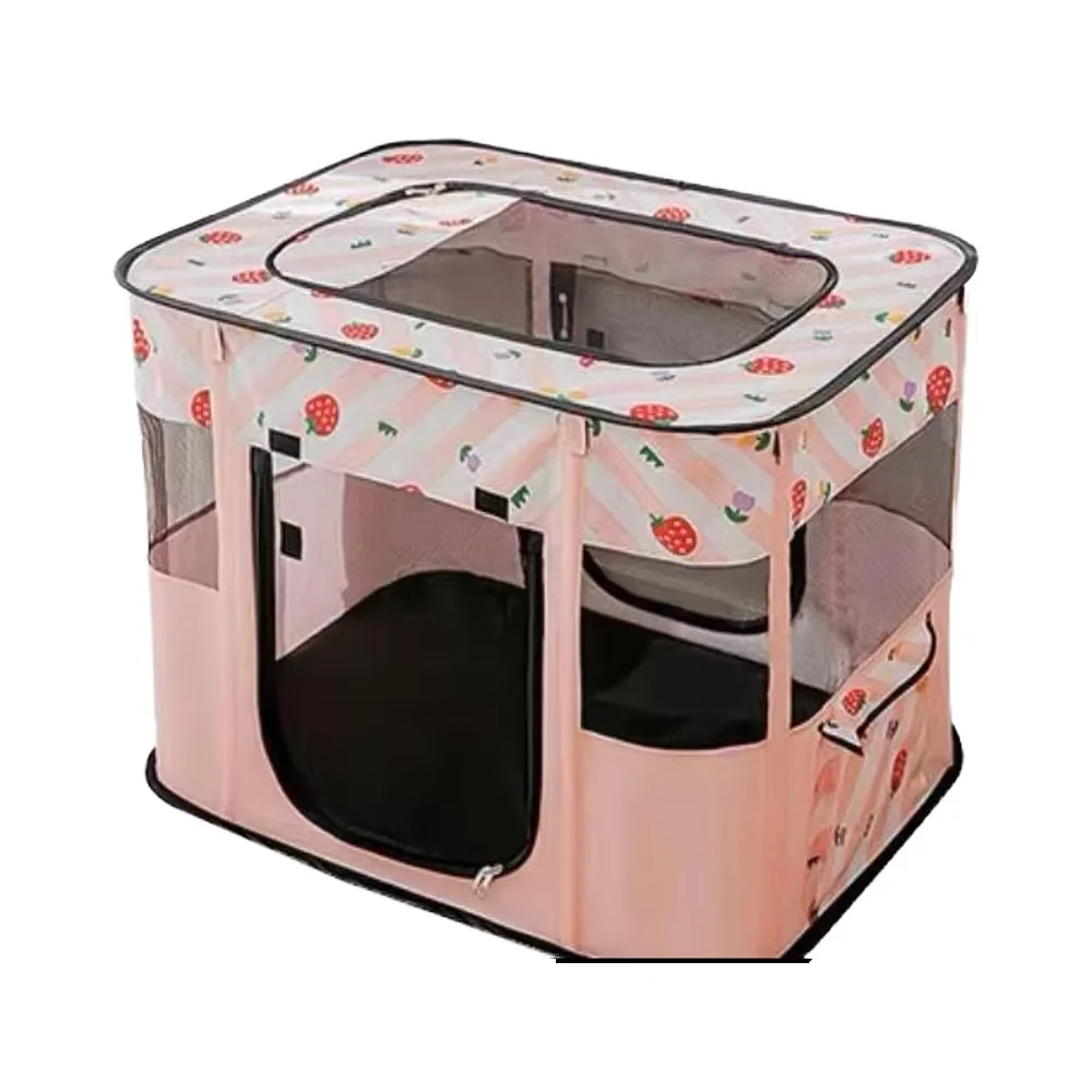 Factory Manufacturer's Portable 8-Panel Pet Playpen Solid Animal Pattern Steel Dog/Cat Exercise Crate with Button Closure