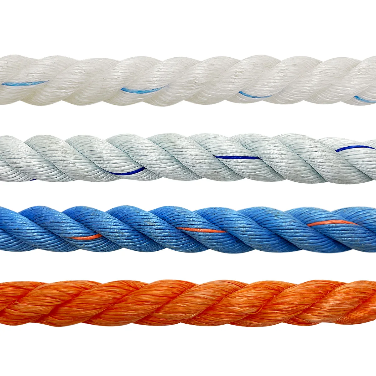 Пластмасово полипропиленово плетено 3-нишко въже за акостиране