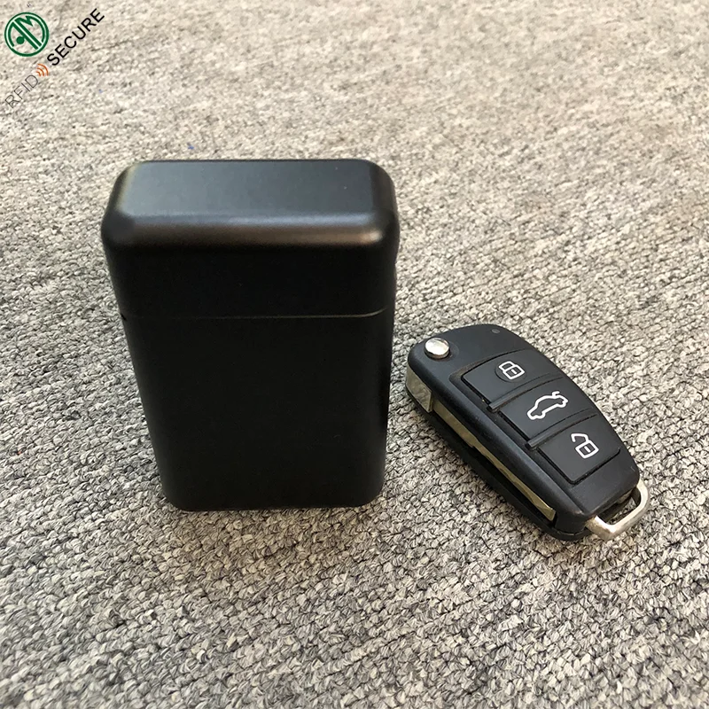 Paquet de 2 sacs Faraday pour porte-clés de voiture, bloc de signal sans clé  en cuir véritable pour clé de voiture anti-RFID en pochette