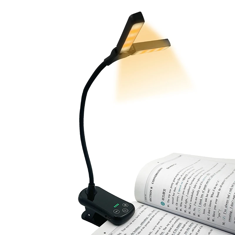 product portable warm white 1600k 6000k memory 03w type c rechargeable flexible neck clip led book light for reading-38