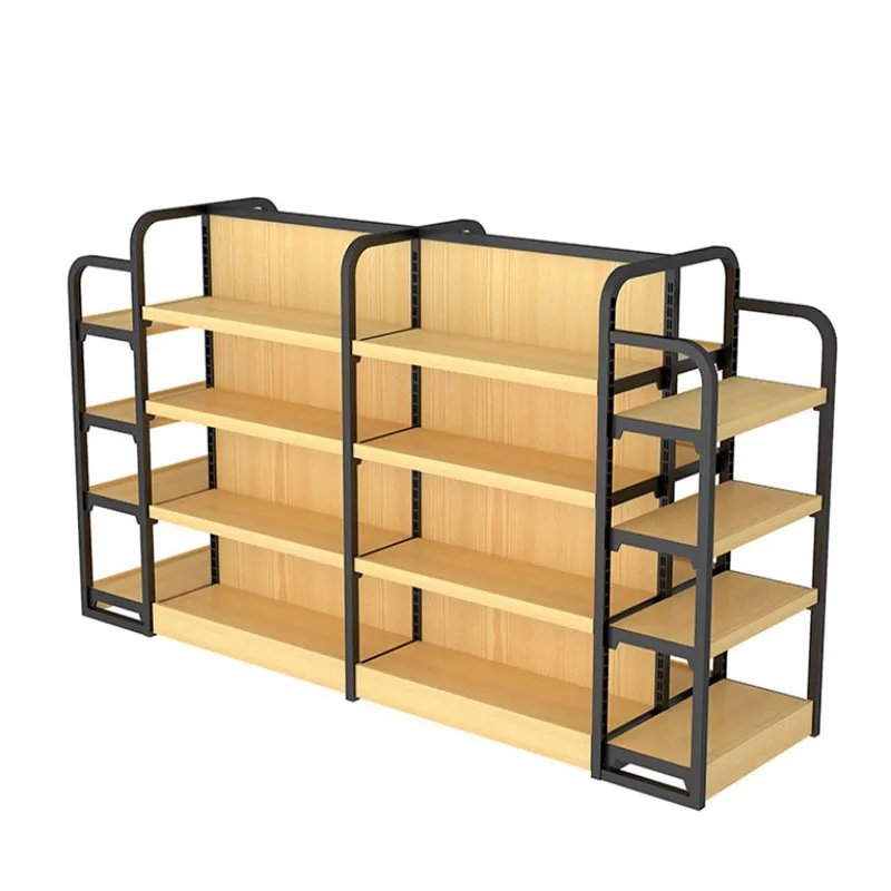 Custom Hot Selling Highend Wood And Steel Wine Bottle Stand Racks Display Shelf Super Market