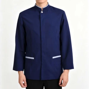 Hotel Staff Uniform Attire Polyester Hotel Housekeeping Workwear Solid Color Uniform for Male Cleaning Staff