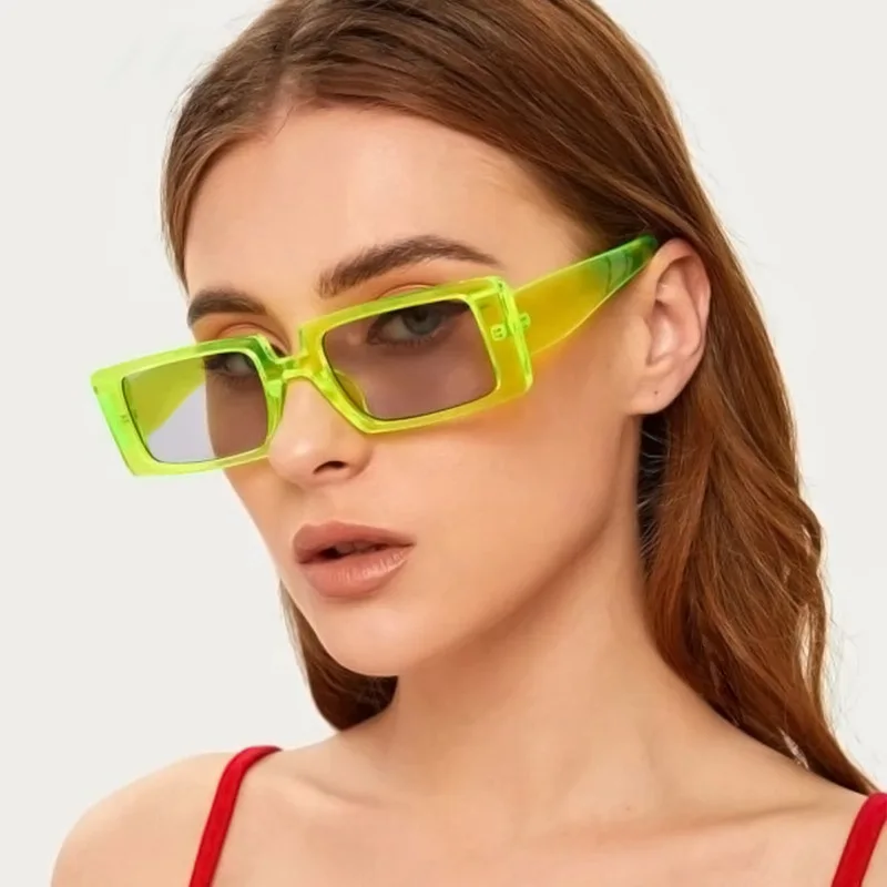 Gafas de sol populares transparentes cuadradas Gafas demujer 