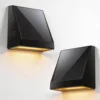 Lámpara Solar de Pared ABS Negra con Luz Ascendente y Descendente