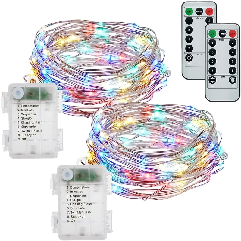 Waterproof With 13 Keys Remote Control Fairy Lights Battery Operated 8