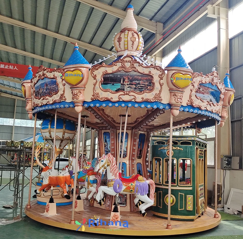 Attractive Amusement Park 16/24/34 Seats Cheap Carousel Rides Christmas