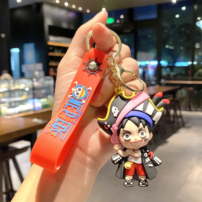 Anime 3D PVC Keychains - Cute Figures of Luffy & Friends