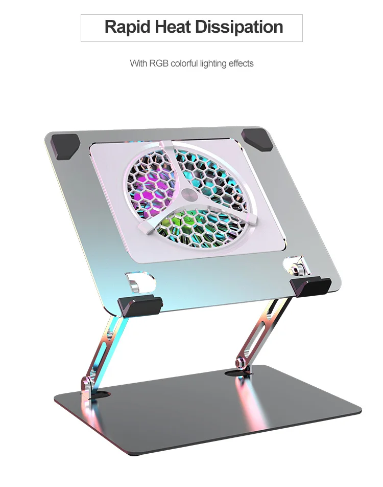 Portable Adjustable Gaming Laptop Stand And Fan Cooler Aluminum