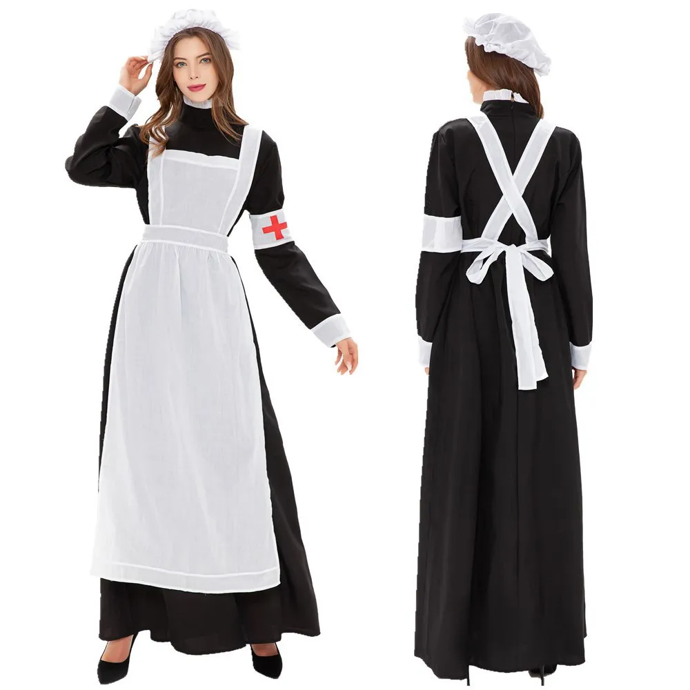 Anime Cosplay Maid Costume Victorian Carnival Cosplay Outfit Maxi Dress