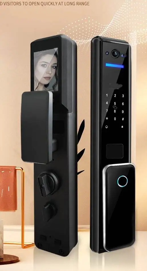 Video Intercom Wifi Smart Digital Door Lock 3d Face Recognition Fingerprint Intelligent Lock Key Card Code Electronic Lock