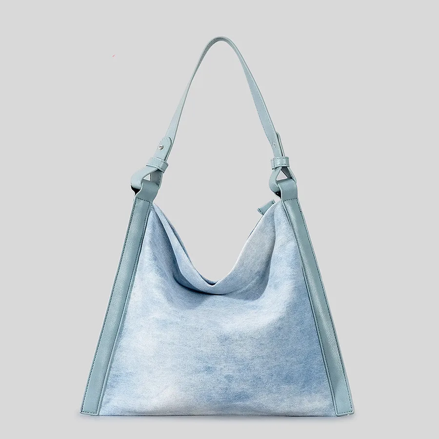 Retro Style Washed Denim Single Shoulder Bag for Women High Quality Crossbody Bag for Ladies