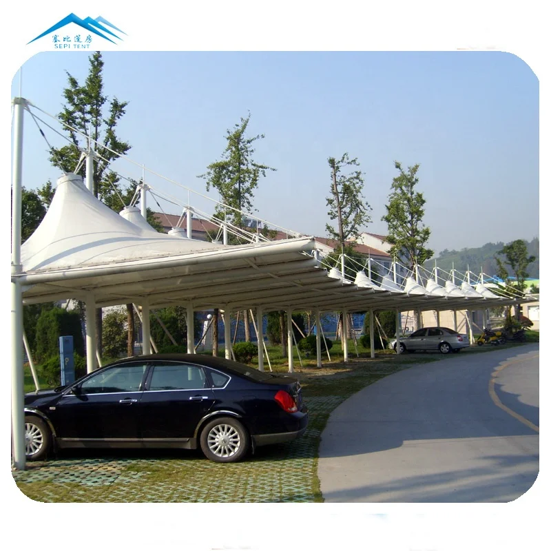 PVDF Tensile Membrane Structure Carport Shade Car Parking Shed Shelter